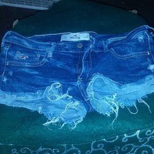 Women's blue jean Hollister shorts